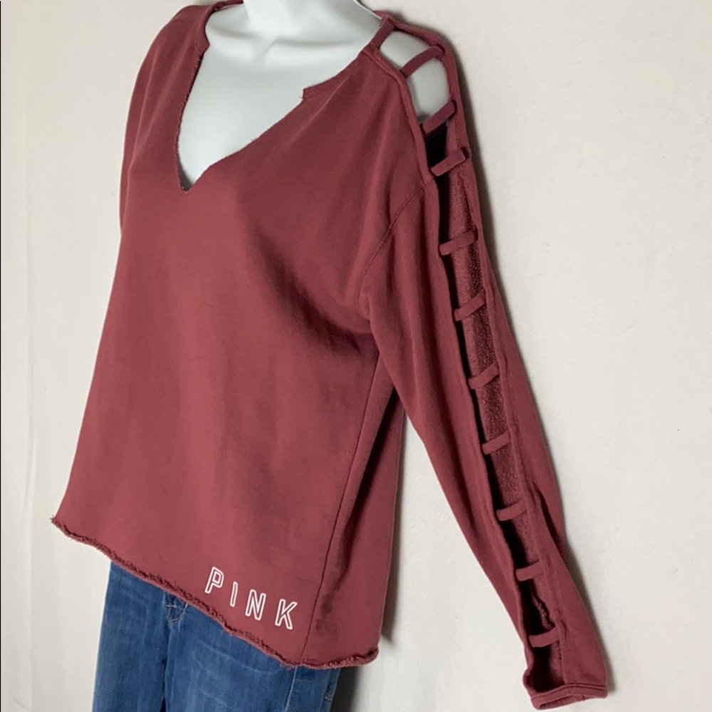 Victoria Secret PINK rose open sleeve sweatshirt